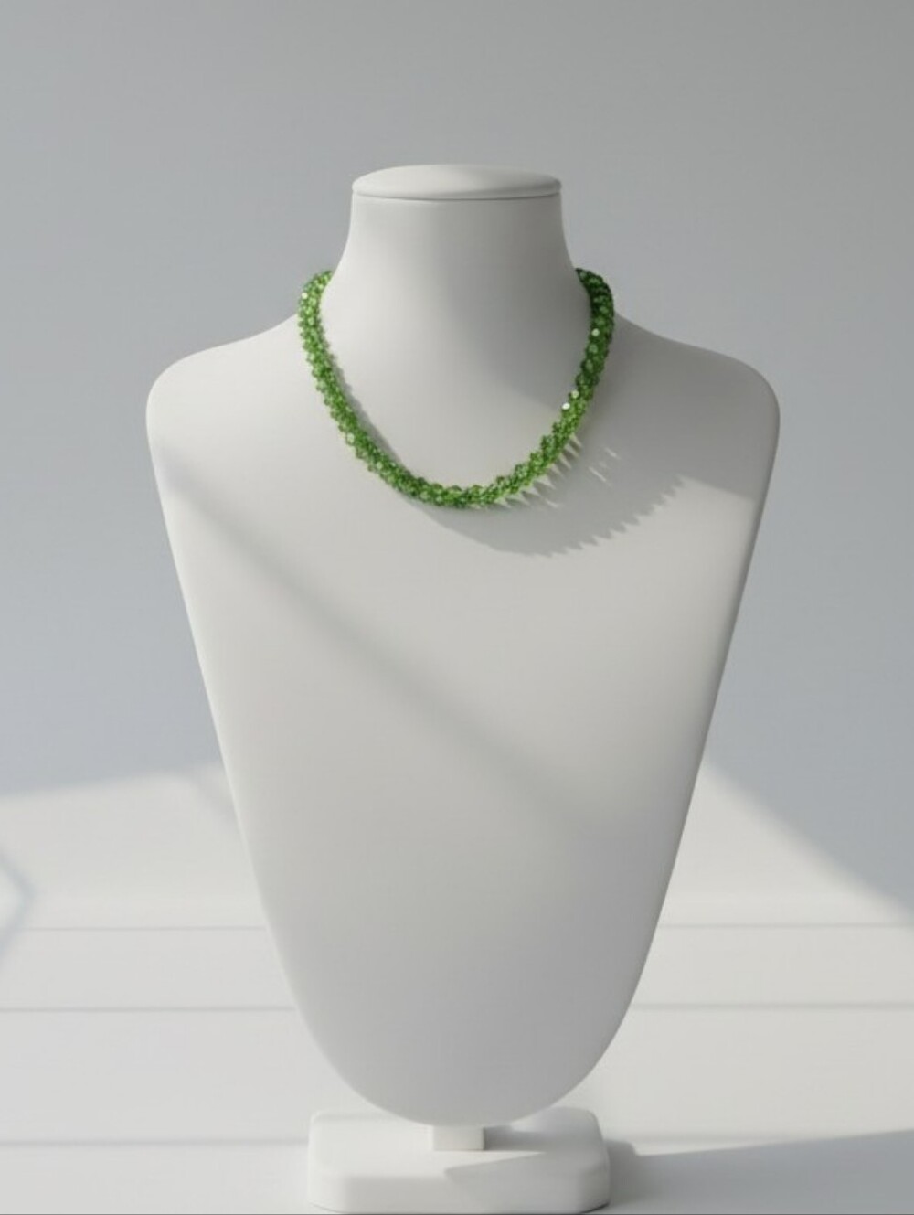 NWT Elegant Green Delica Beaded Necklace